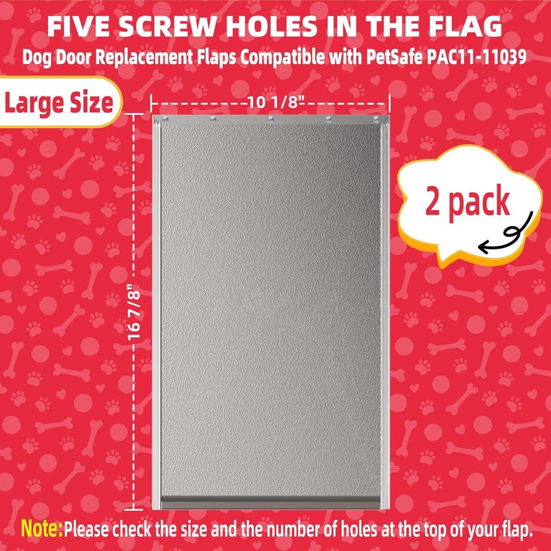 Fuzzycare 2PACK Large Dog Door Replacement Flap with Screws,Doggie Door Replacement Flaps Compatible with PetSafe Freedom Doggie Doors PAC11-11039,10 1/8" X 16 7/8",Weather Resistant and Easy to Install - Image 3